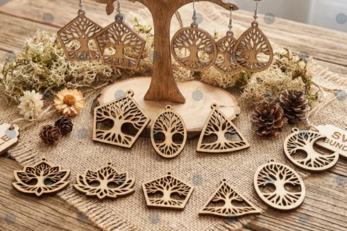 Aretes Árbol de la Vida - Bundle SVG para corte láser, CNC y máquinas de corte (digital)