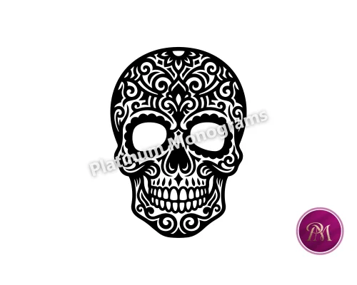 Diseño de Calavera Sofisticada para Corte Láser