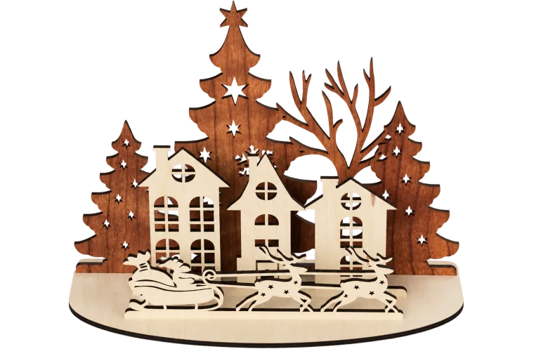 Decoración Navideña para Corte Láser | Vectores CNC para Ventanas y Árboles de Navidad