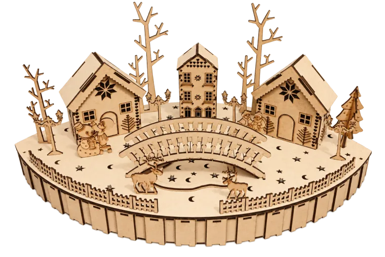 Casa Navideña Decorativa para Cortes Láser - Adornos Festivos Personalizados