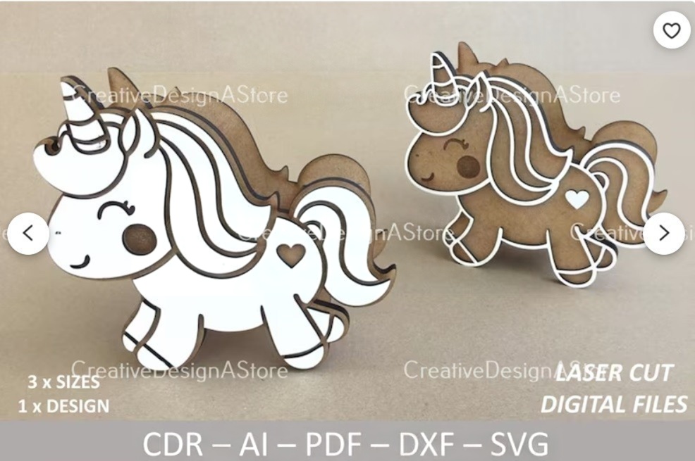 Caja de regalo unicornio en 3 tamaños – Archivo SVG, DXF, DWG, AI y PDF ...