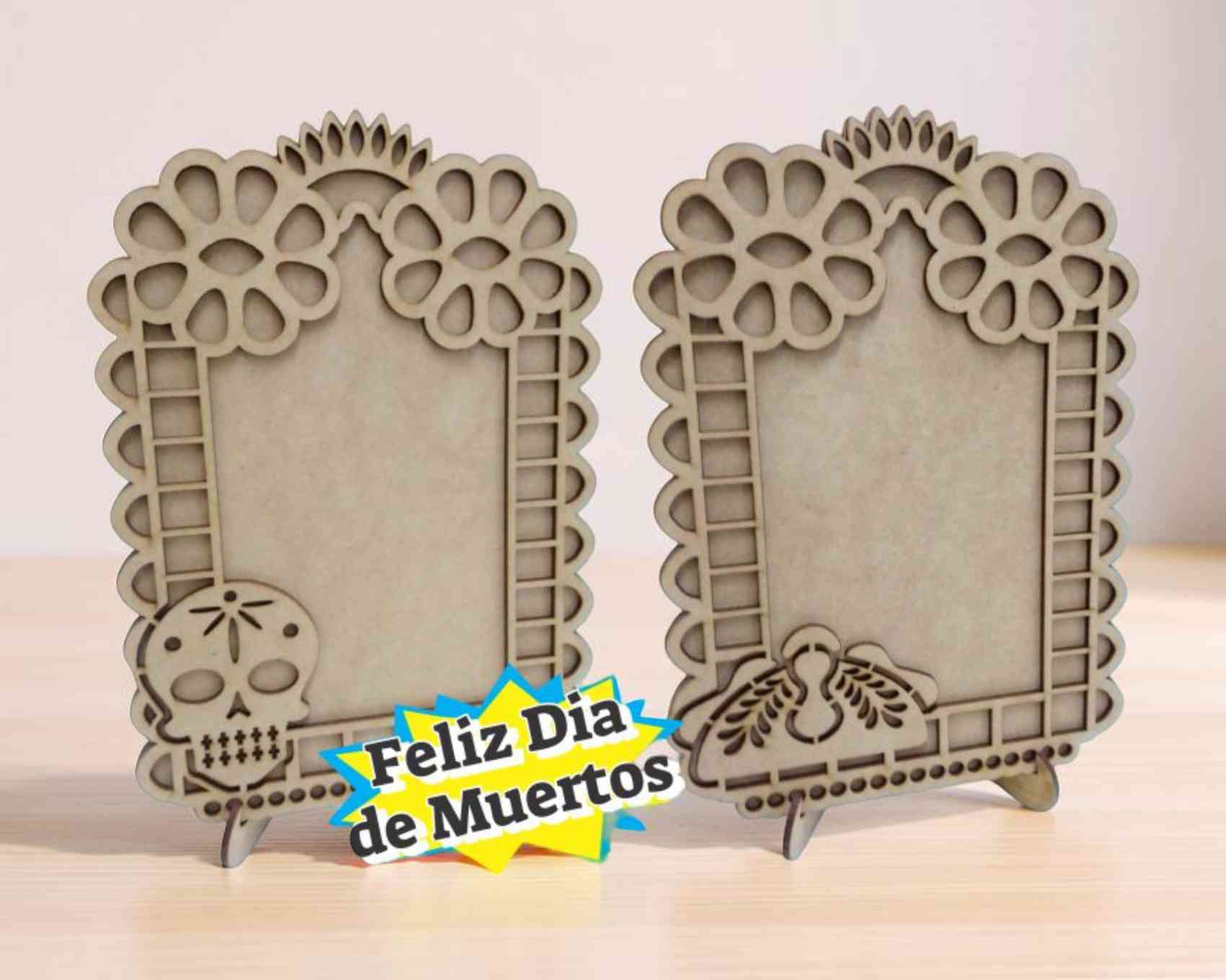 Portarretratos para el Día de Muertos para corte láser - Marco para ofrenda | DXF, SVG, AI, CDR, EPS